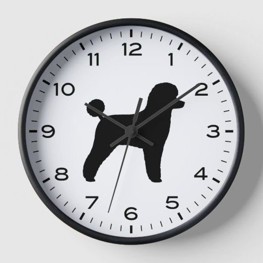 Horloge Silhouette de caniche avec chiffres et minutes (Recto)