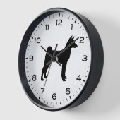 Horloge Silhouette de Chien Basenji avec chiffres et minut (Angle)