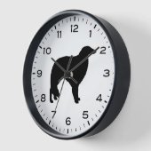 Horloge Silhouette de Chien Borzoi avec chiffres et minute (Angle)