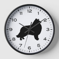 Silhouette de chien Colley avec chiffres et minute