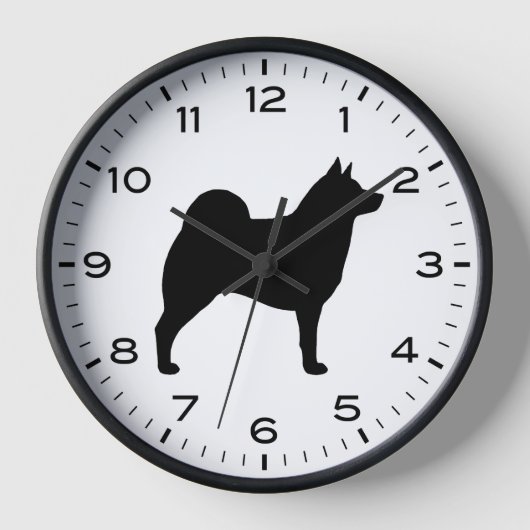 Horloge Silhouette de Chien Elkhound (Recto)