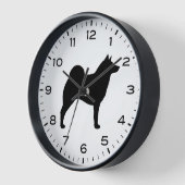 Horloge Silhouette de Chien Elkhound (Angle)