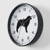 Horloge Silhouette de chien Kuvasz avec des chiffres et de (Angle)