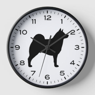 Horloge Silhouette de chien norvégien Elkhound