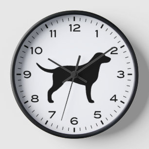 Horloge Silhouette de chien Retriever à poils frisés
