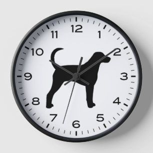 Horloge Silhouette de la race de chien American Foxhound