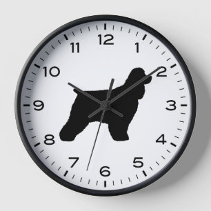 Horloge Silhouette de la race de chien Cocker Spaniel