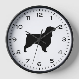 Horloge Silhouette de la race de chien Field Spaniel