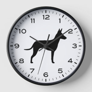 Horloge Silhouette de la race de chien Manchester Terrier