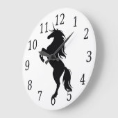 Horloge Silhouette de Licorne Noire (Angle)