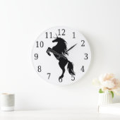 Horloge Silhouette de Licorne Noire (Maison)