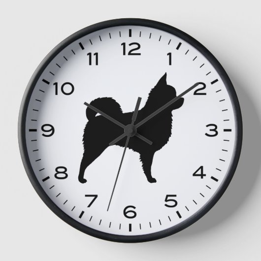 Horloge Silhouette de Longhaired Chihuahua (Recto)