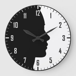 HORLOGE - SILHOUETTE DE PROFIL DE FACE POUR FEMME