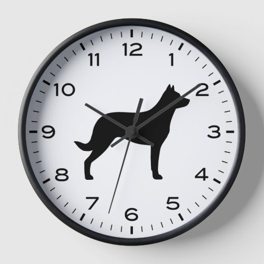 Horloge silhouette de race de chien de Beauceron (Recto)