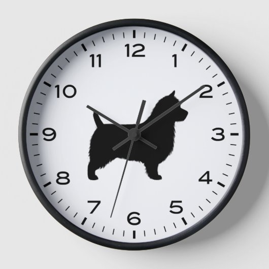 Horloge Silhouette de race de chien Terrier australien (Recto)