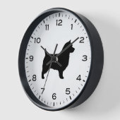 Horloge Silhouette de race de chien Terrier australien (Angle)