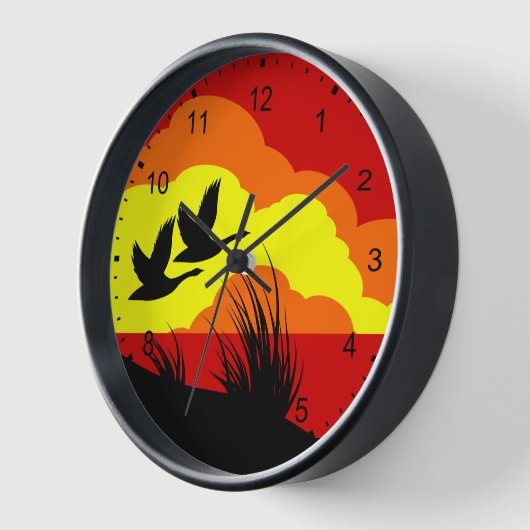 Horloge Silhouette de Sunset (Angle)