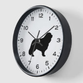 Horloge Silhouette du chien espagnol Cavalier King Charles (Angle)