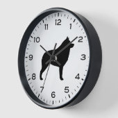Horloge Silhouette Schipperke avec des chiffres et des min (Angle)