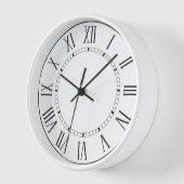 Horloge Simple Blanc Noir (Angle)
