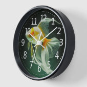 Horloge Simple Dessin Élégant de Poisson Rouge | (Angle)