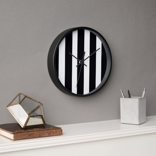 Horloge Simple Élégant Mur Chic Gratté Noir Et Blanc (Bureau)