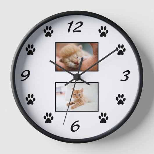 Horloge Simple Empreinte de patte de chat animal de compag (Recto)