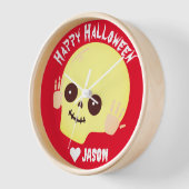 Horloge Simple Joyeux Halloween boo citrouille éffrayant S (Angle)