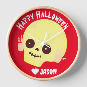Horloge Simple Joyeux Halloween boo citrouille éffrayant S