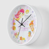 Horloge Sirènes roses (Angle)