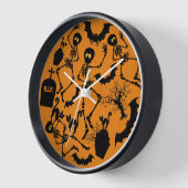 Horloge Skeletons d'Halloween Macabre Dance (Angle)