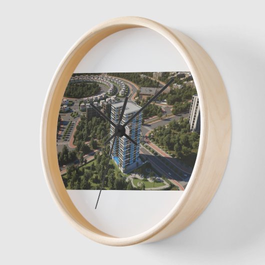 Horloge Sky Building Wall Clock – Modern Timepiece (Angle)