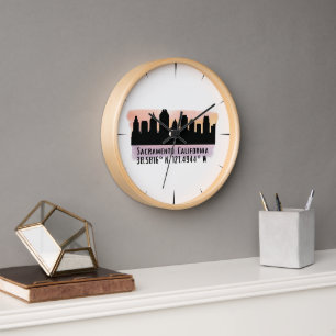Horloge Skyline de Sacramento CA City