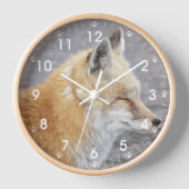 Horloge Sleepy Red Fox Nature Photo (Recto)