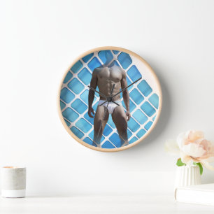 Horloge SlipperyJoe musculaire homme six pack abs mâle bla