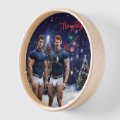 Horloge SlipperyJoe's décoré enneigé de Noël tre (Angle)