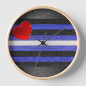Horloge SlipperyJoe's Gay Leather Pride drapeau royal noir (Recto)