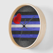 Horloge SlipperyJoe's Gay Leather Pride drapeau royal noir (Angle)