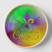 Horloge SlipperyJoe's Mardi Gras violet or vert fleur-d (Recto)