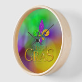 Horloge SlipperyJoe's Mardi Gras violet or vert fleur-d (Angle)