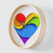 Horloge SlipperyJoe's Pride Heart Curves en forme de coeur (Angle)
