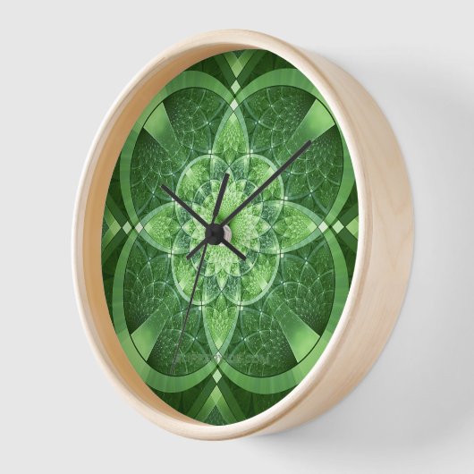 Horloge SlipperyJoe's St. Patrick's Day Fractal vortex hol (Angle)