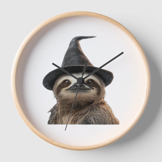 Horloge Sloth Wearing Halloween Witch Hat Classic T-Shirt (Recto)