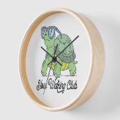 Horloge Slow Walking Club Cute Funny Turtle (Angle)