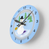Horloge - Snowman dans le monde (Angle)