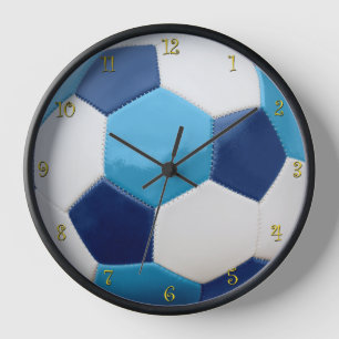 Horloge Soccer Ball Blues with yellow numerque