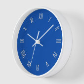 Horloge Solid Cobalt Blue White Roman Numer (Angle)