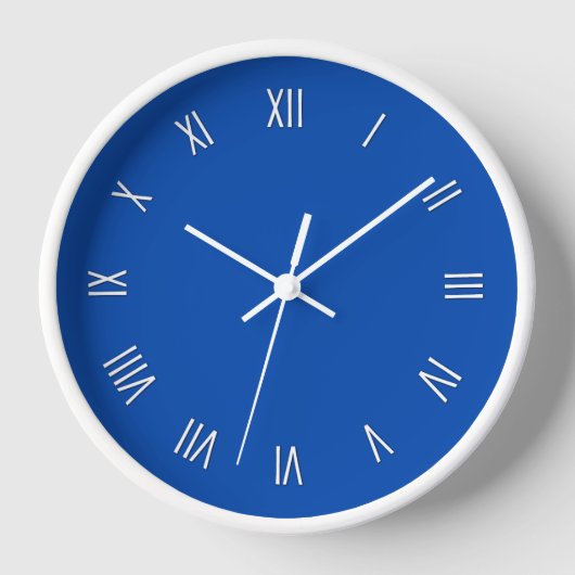 Horloge Solid Cobalt Blue White Roman Numer (Recto)
