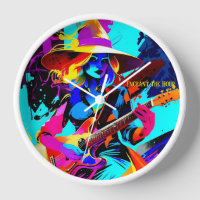 Sorcière guitariste pop-art colorée