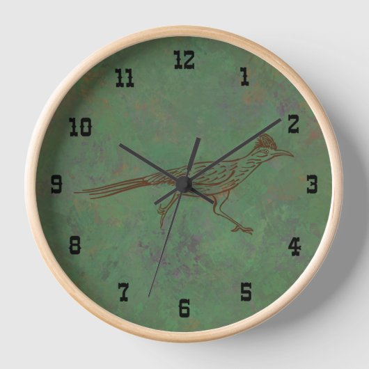 Horloge Southwest Roadrunner Sagebrush Green encadré (Recto)